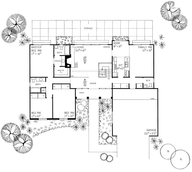 Floor Plan First Story of Ranch Plan #137-1647