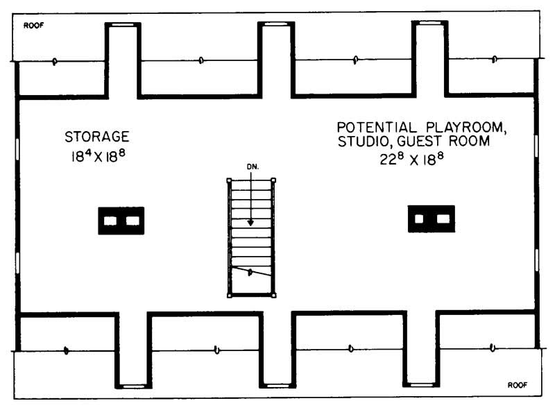 Floor Plan Third Story of Colonial Plan #137-1650