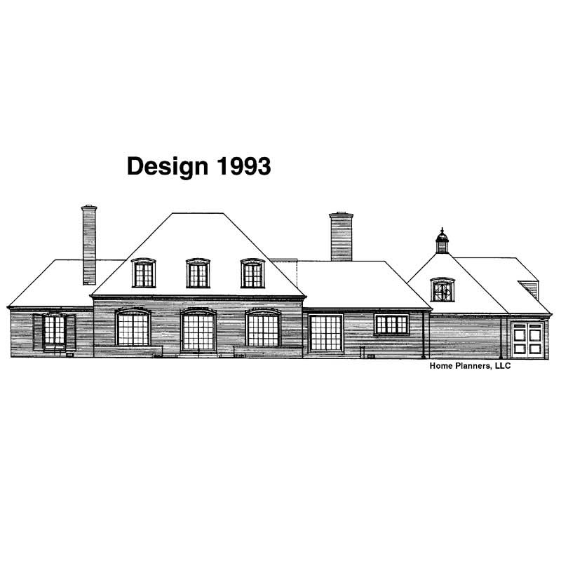 Home Plan Rear Elevation of this 4-Bedroom,3498 Sq Ft Plan -137-1653