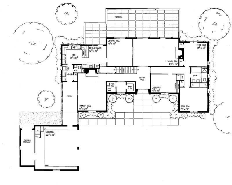 Floor Plan First Story of European Plan #137-1653