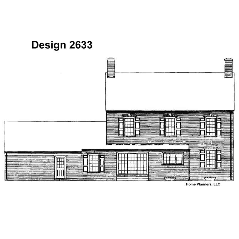 Home Plan Rear Elevation of this 4-Bedroom,3044 Sq Ft Plan -137-1657