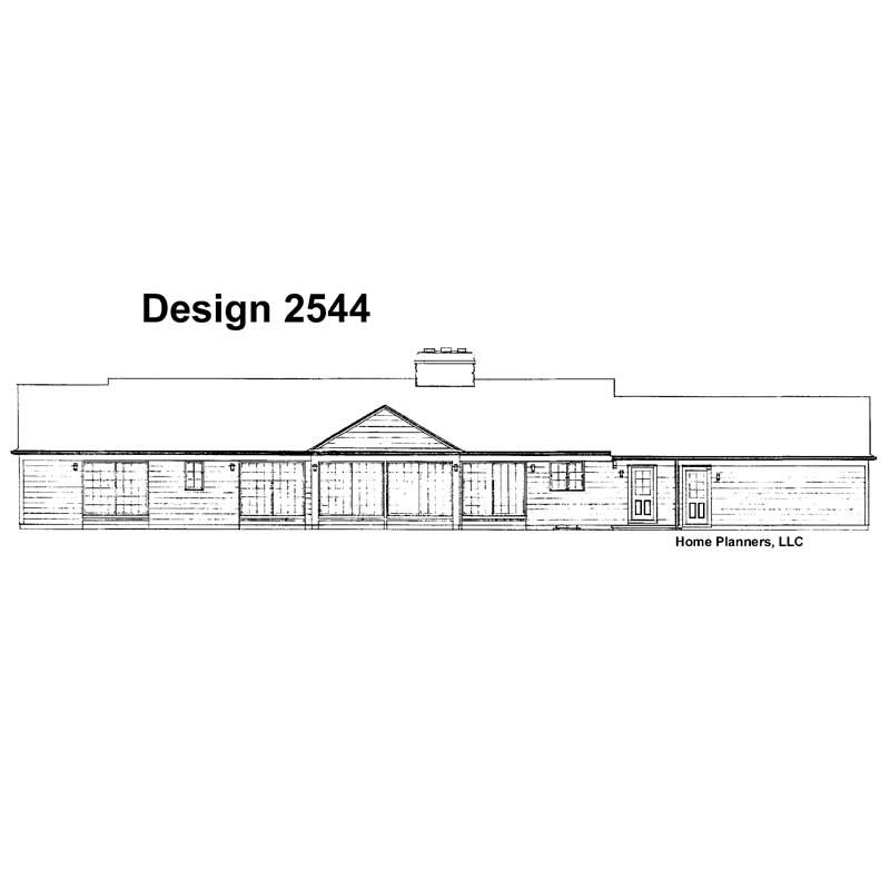 Home Plan Rear Elevation of this 4-Bedroom,2527 Sq Ft Plan -137-1659
