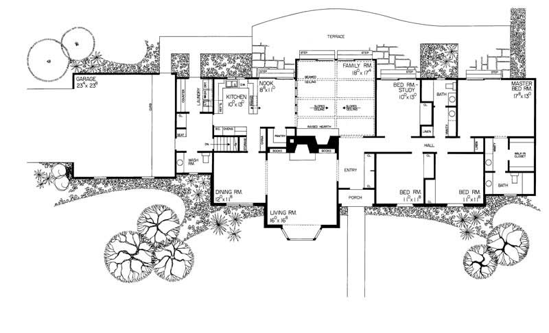 Floor Plan First Story of Ranch Plan #137-1659