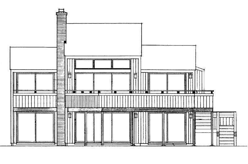 Home Plan Rear Elevation of this 3-Bedroom,2091 Sq Ft Plan -137-1662