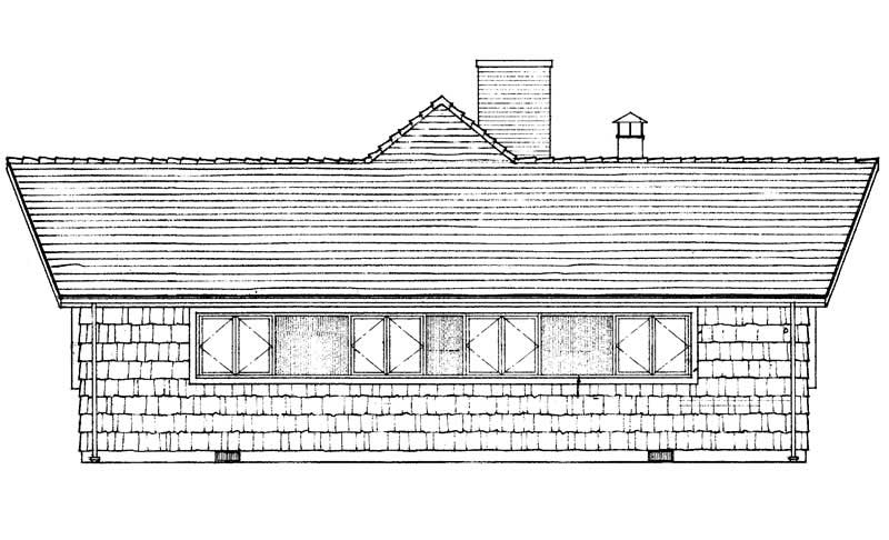 Home Plan Rear Elevation of this 4-Bedroom,1312 Sq Ft Plan -137-1663