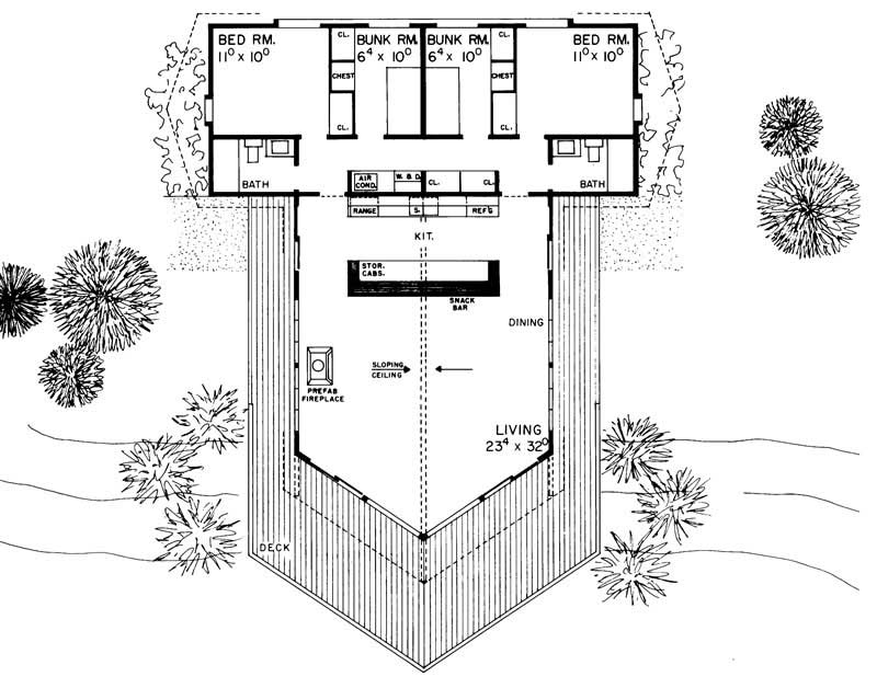 Floor Plan First Story of Contemporary Plan #137-1663