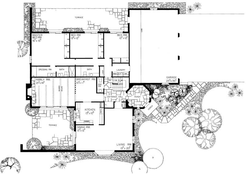 Floor Plan First Story of European Plan #137-1664
