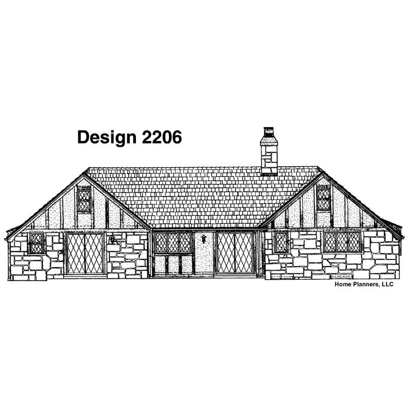 Home Plan Rear Elevation of this 3-Bedroom,1769 Sq Ft Plan -137-1665
