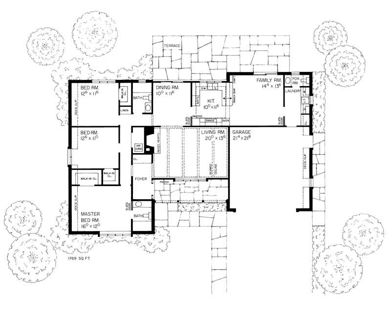 Floor Plan First Story of European Plan #137-1665
