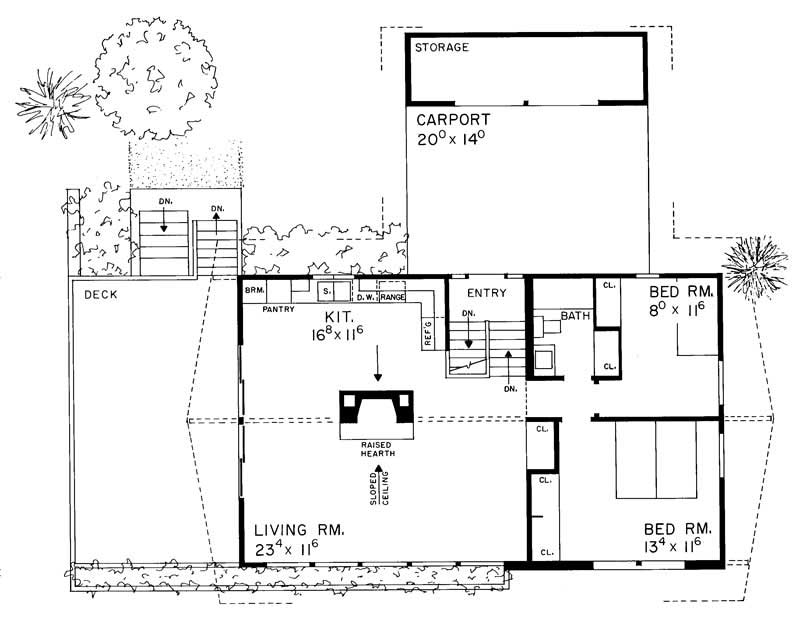 Floor Plan First Story of Contemporary Plan #137-1669