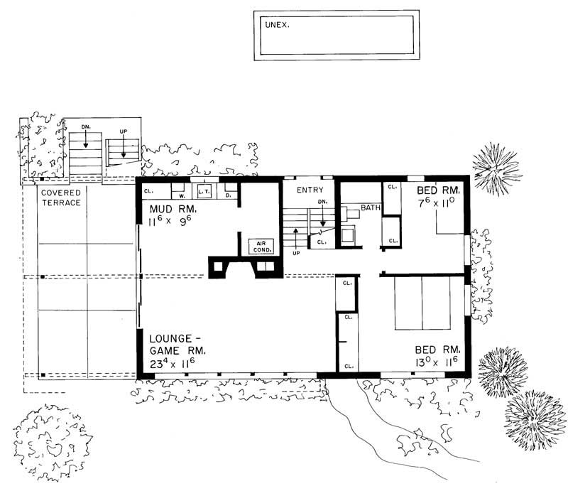Floor Plan Basement of Contemporary Plan #137-1669