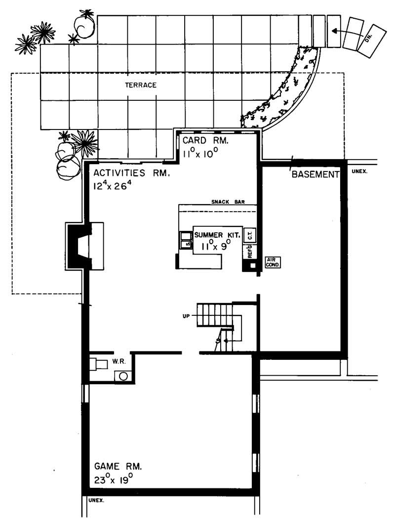 Floor Plan Basement of Contemporary Plan #137-1673
