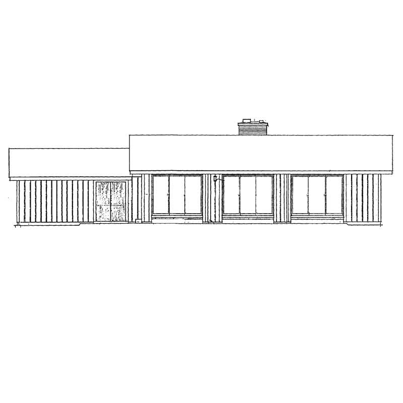 Home Plan Rear Elevation of this 3-Bedroom,1366 Sq Ft Plan -137-1674
