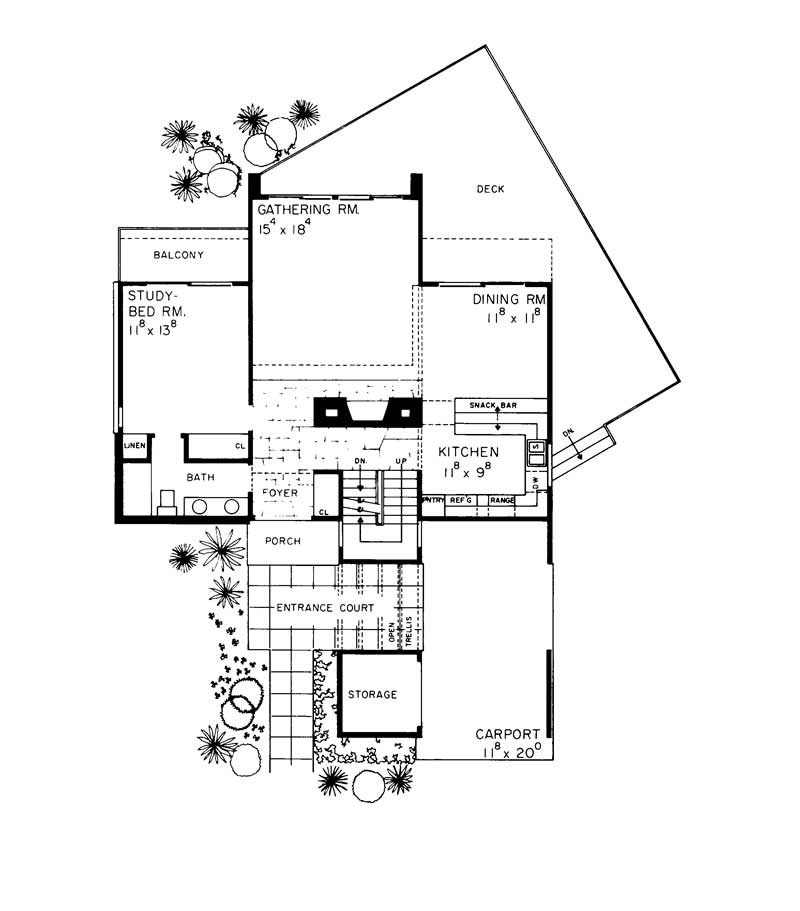 Floor Plan First Story of Contemporary Plan #137-1675