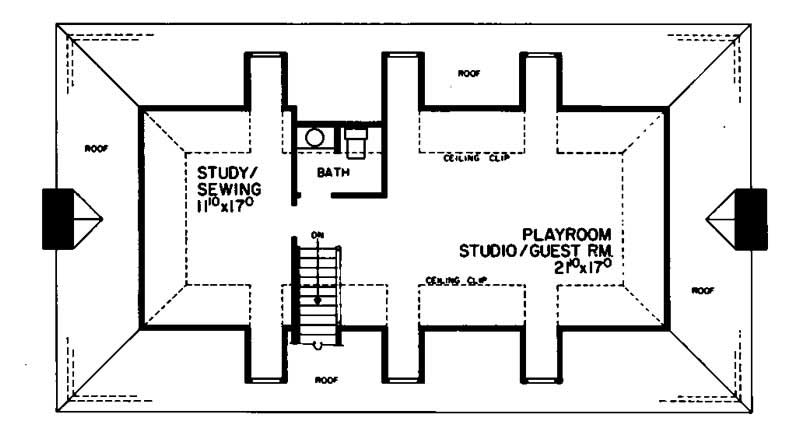 Floor Plan Third Story of Colonial Plan #137-1677