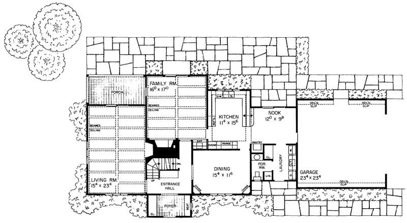 Floor Plan First Story of Contemporary Plan #137-1678