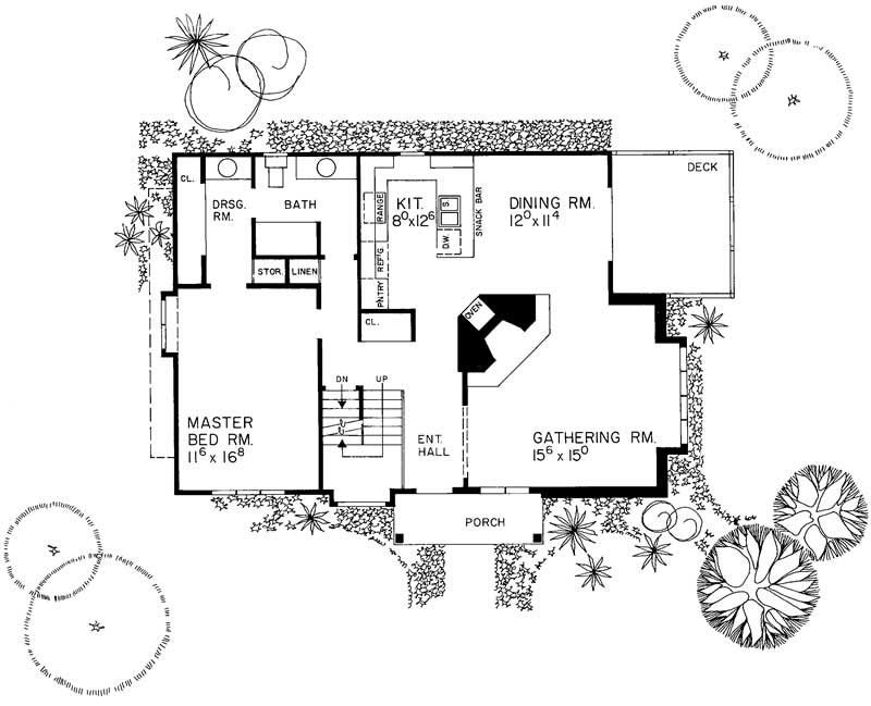 Floor Plan First Story of Country Plan #137-1682