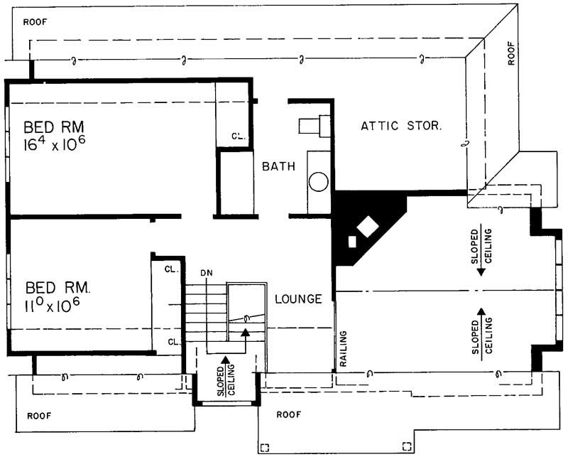 Floor Plan Second Story of Country Plan #137-1682