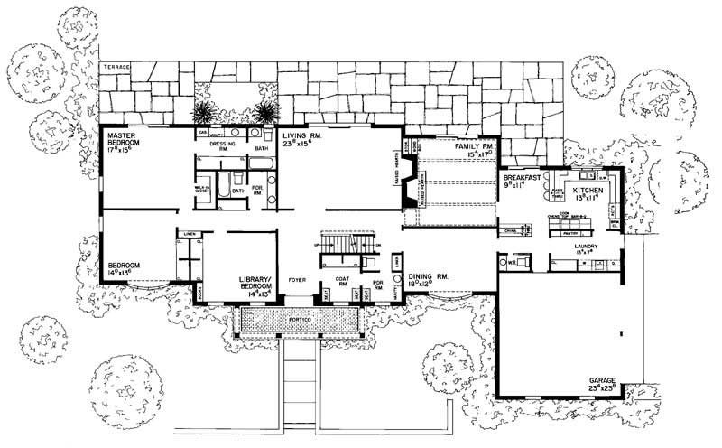 Floor Plan First Story of Country Plan #137-1686