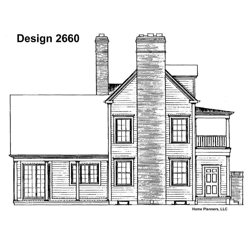 Home Plan Rear Elevation of this 5-Bedroom,3892 Sq Ft Plan -137-1687