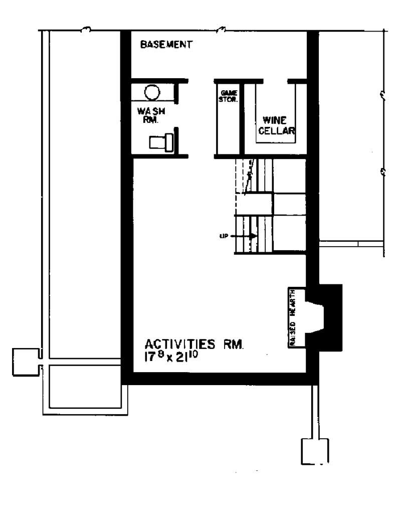 Floor Plan Basement of Colonial Plan #137-1687