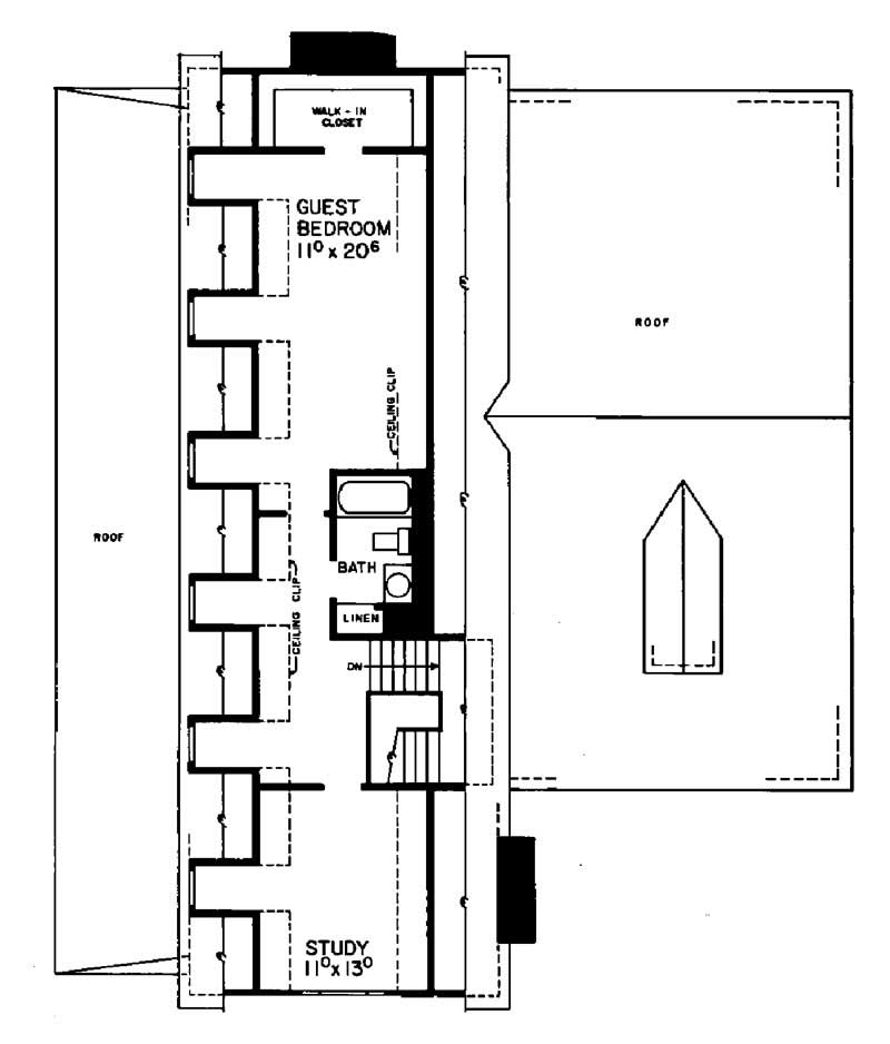 Floor Plan Third Story of Colonial Plan #137-1687