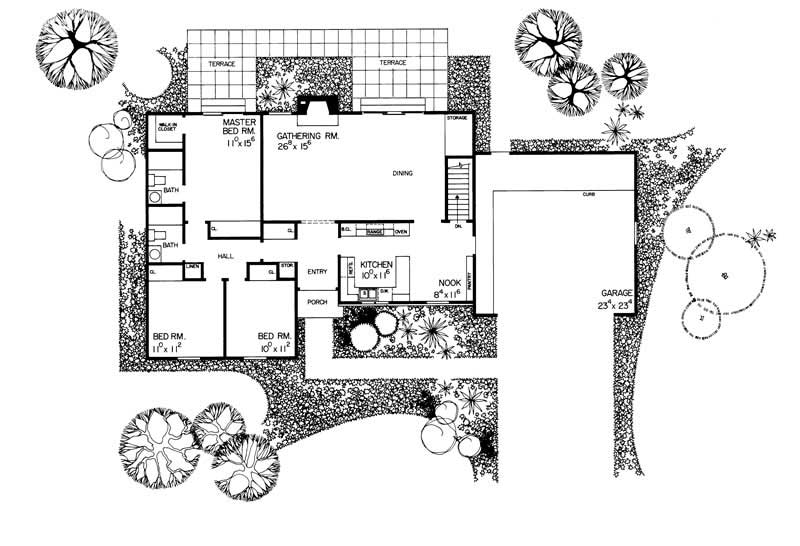 Floor Plan First Story of Ranch Plan #137-1689