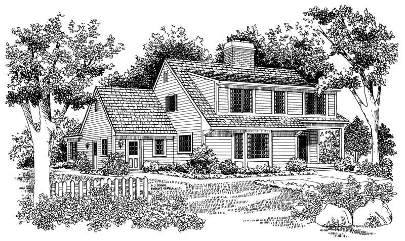 Home Plan Rear Elevation of this 3-Bedroom,2085 Sq Ft Plan -137-1690