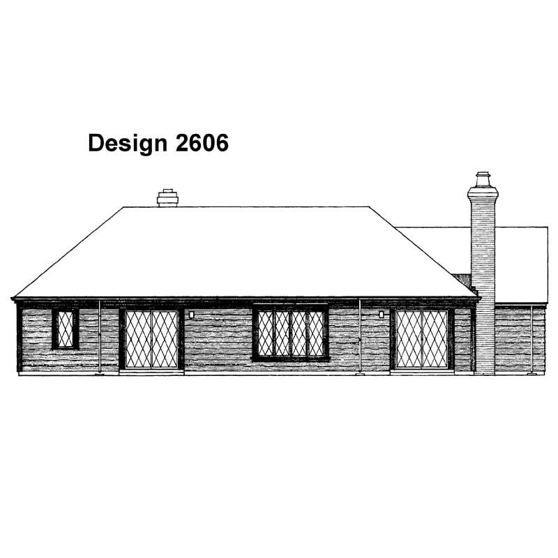 Home Plan Rear Elevation of this 3-Bedroom,1499 Sq Ft Plan -137-1691