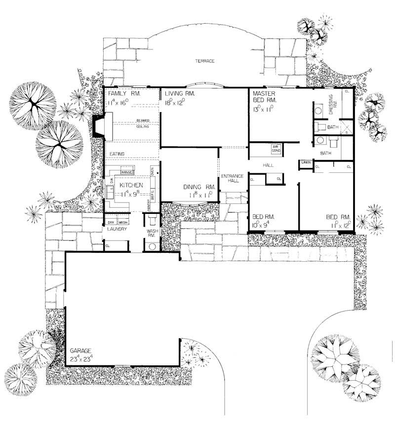 Floor Plan First Story of European Plan #137-1691