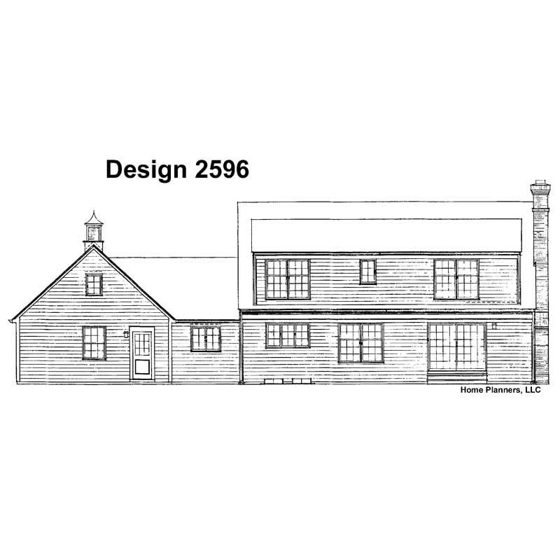 Home Plan Rear Elevation of this 3-Bedroom,2471 Sq Ft Plan -137-1692