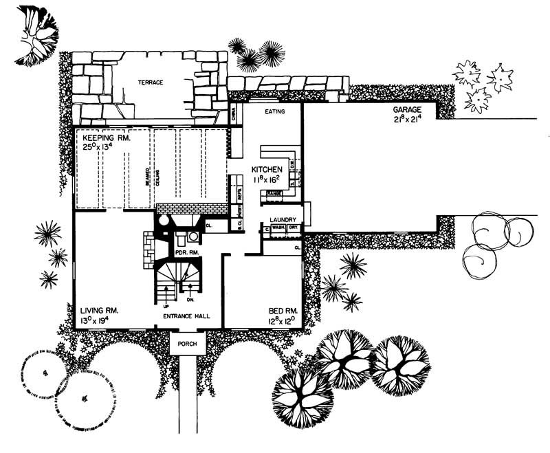 Floor Plan First Story of Colonial Plan #137-1693
