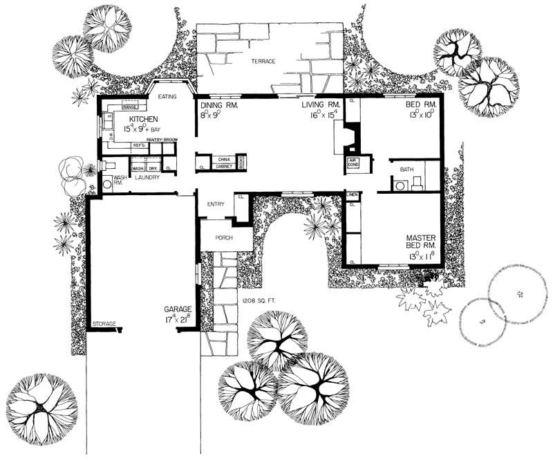 Floor Plan First Story of European Plan #137-1694