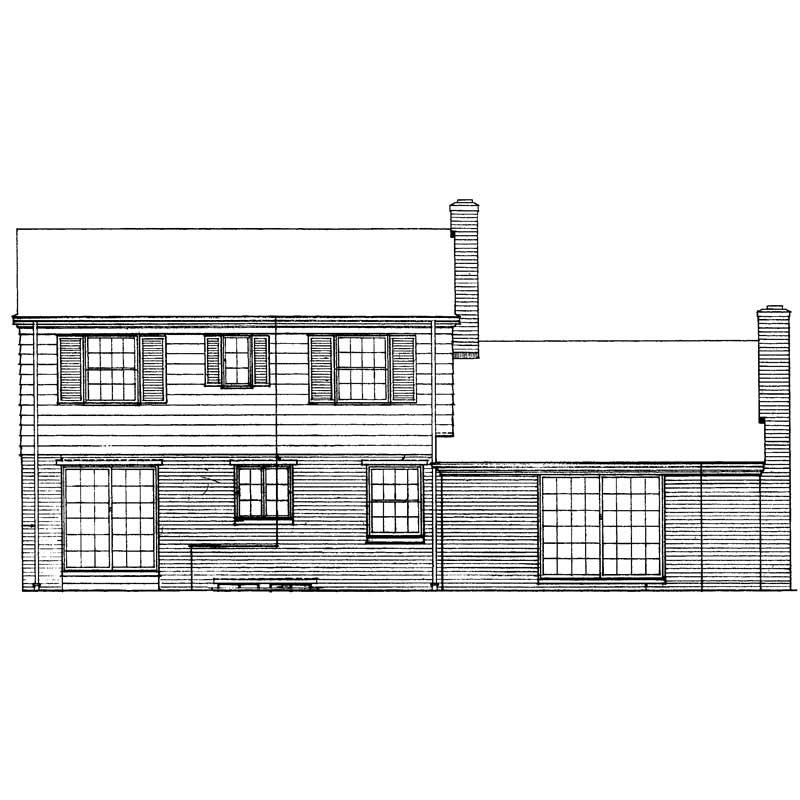 Home Plan Rear Elevation of this 4-Bedroom,1718 Sq Ft Plan -137-1696