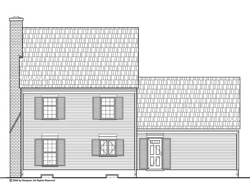Home Plan Rear Elevation of this 3-Bedroom,1400 Sq Ft Plan -137-1698