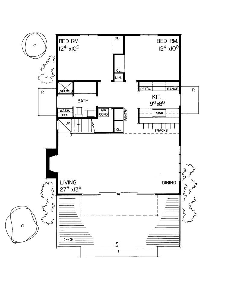 Floor Plan First Story of Contemporary Plan #137-1702