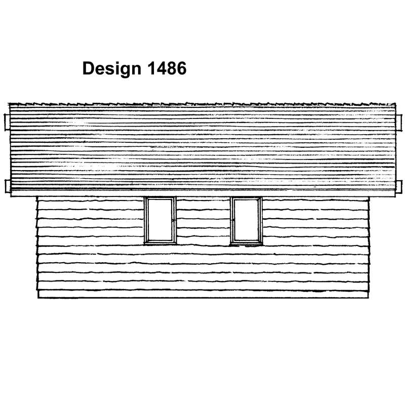 Home Plan Rear Elevation of this 2-Bedroom,480 Sq Ft Plan -137-1703