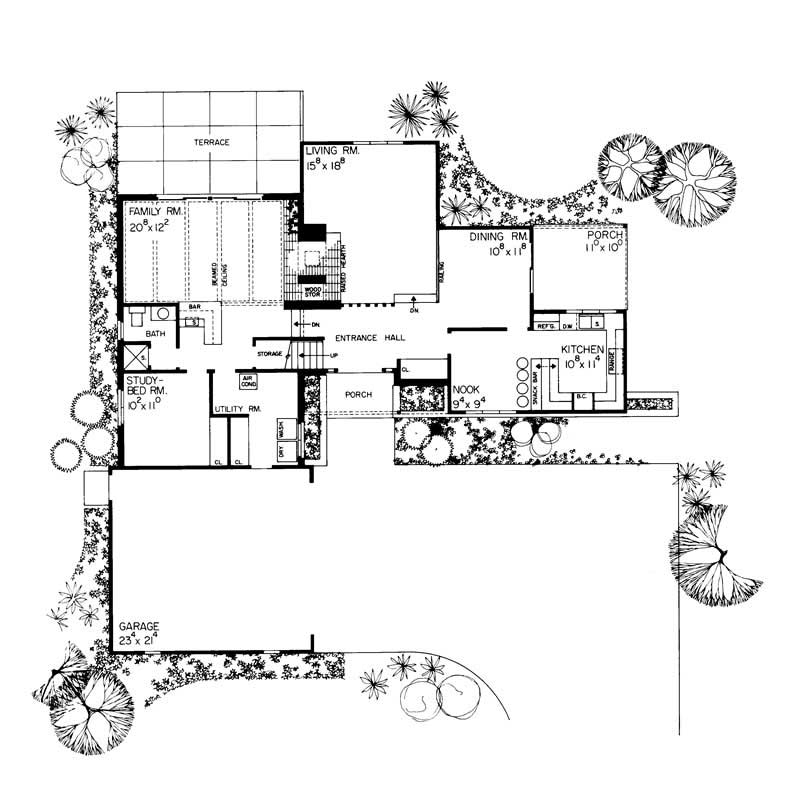 Floor Plan First Story of Contemporary Plan #137-1705
