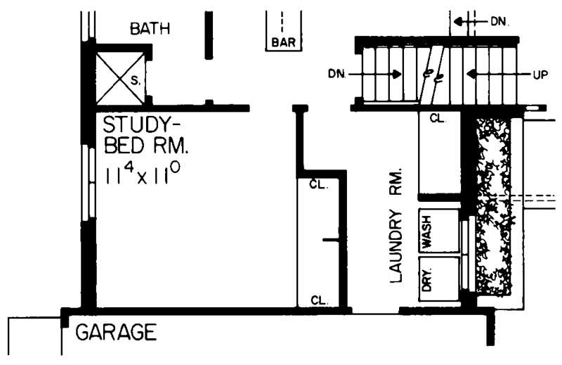 Floor Plan First Story of Contemporary Plan #137-1705
