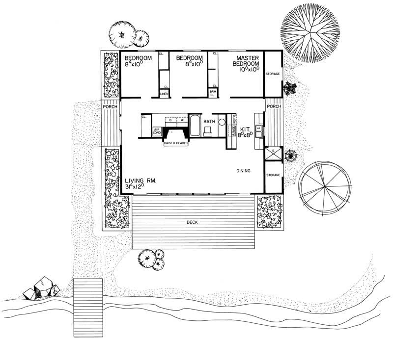 Floor Plan First Story of Contemporary Plan #137-1706