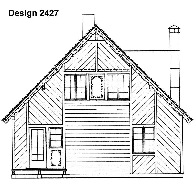 Home Plan Rear Elevation of this 3-Bedroom,1348 Sq Ft Plan -137-1707