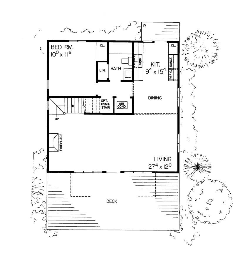 Floor Plan First Story of Contemporary Plan #137-1707