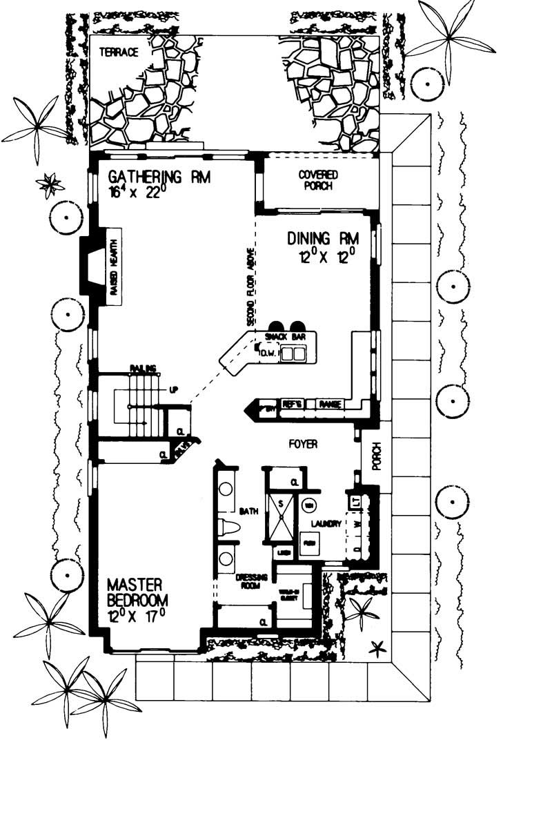 Floor Plan First Story of Craftsman Plan #137-1709
