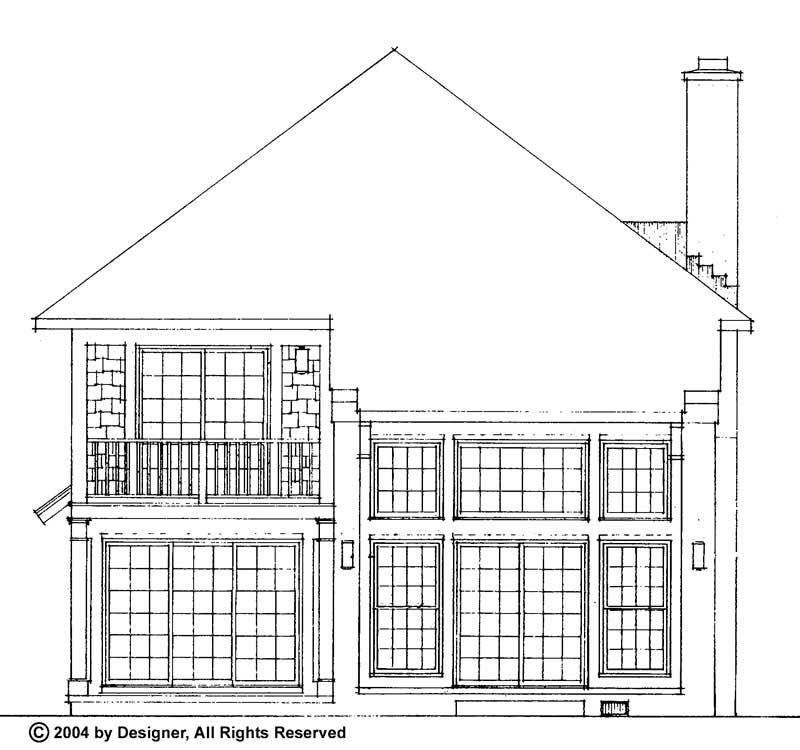 Home Plan Rear Elevation of this 4-Bedroom,2316 Sq Ft Plan -137-1709