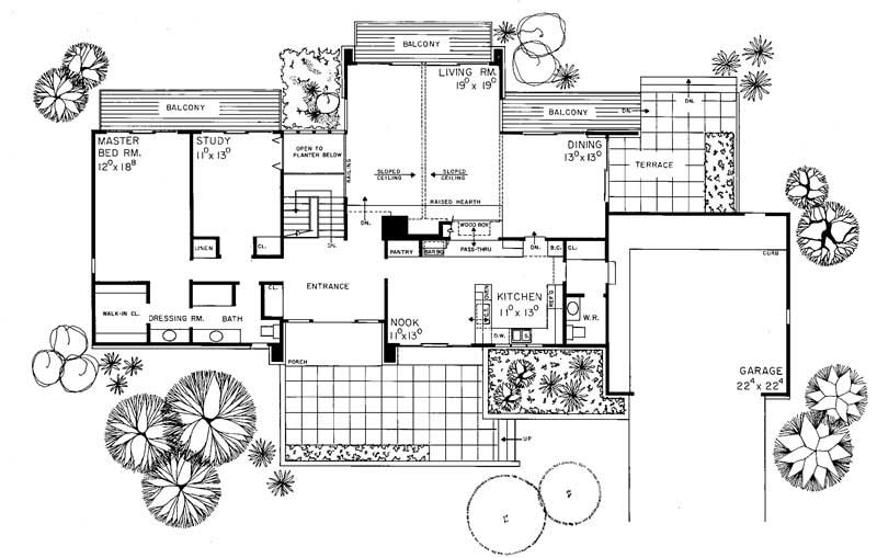 Floor Plan First Story of Contemporary Plan #137-1710