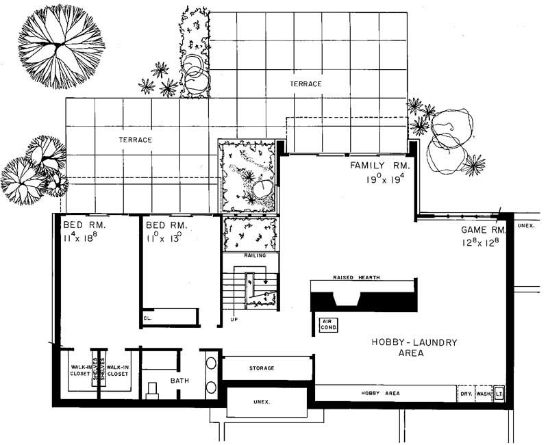 Floor Plan Basement of Contemporary Plan #137-1710