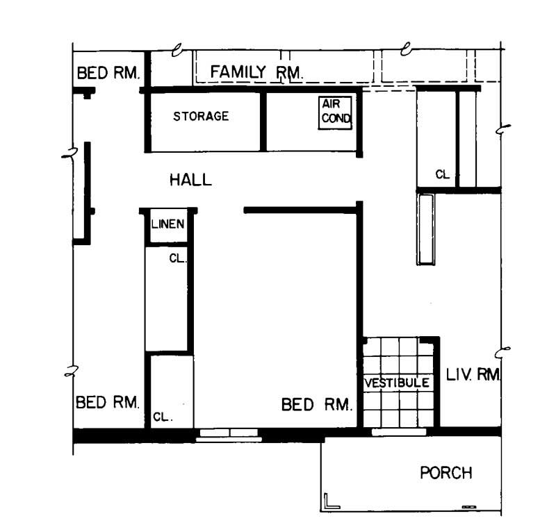 Floor Plan First Story of Ranch Plan #137-1712