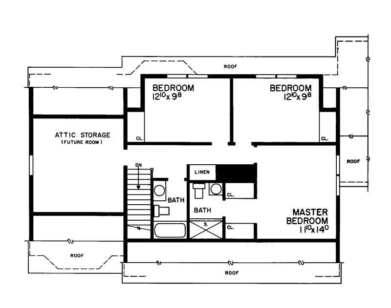 Floor Plan Second Story of Plan #137-1715