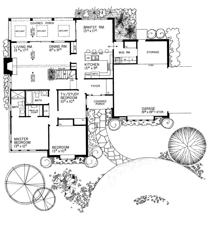 Floor Plan First Story of European Plan #137-1719