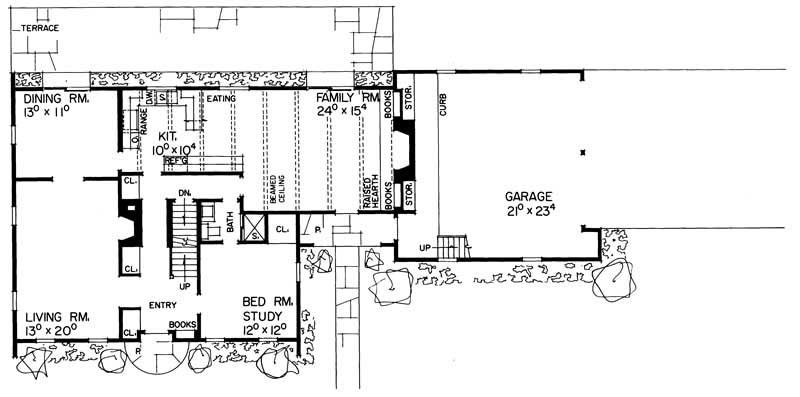 Floor Plan First Story of Plan #137-1720